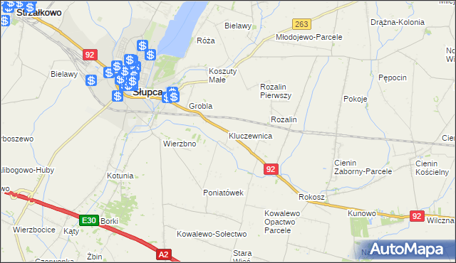 mapa Kluczewnica, Kluczewnica na mapie Targeo