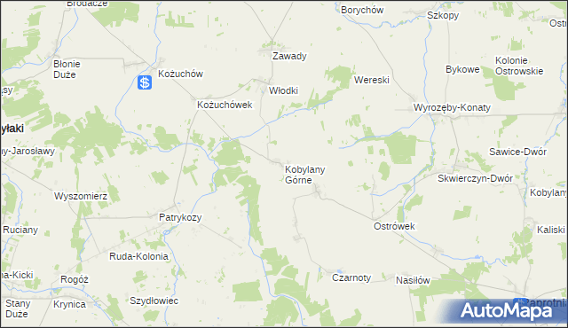 mapa Kobylany Górne, Kobylany Górne na mapie Targeo
