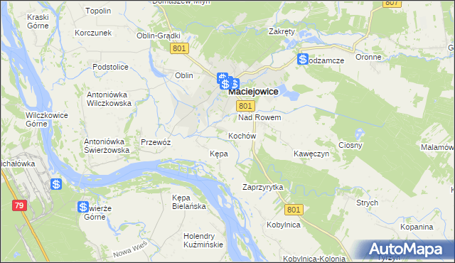 mapa Kochów gmina Maciejowice, Kochów gmina Maciejowice na mapie Targeo