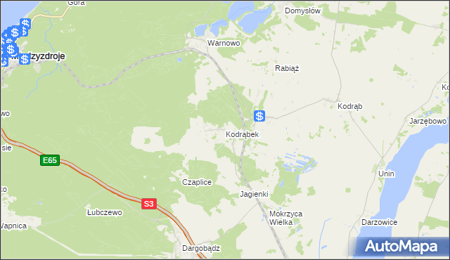 mapa Kodrąbek, Kodrąbek na mapie Targeo