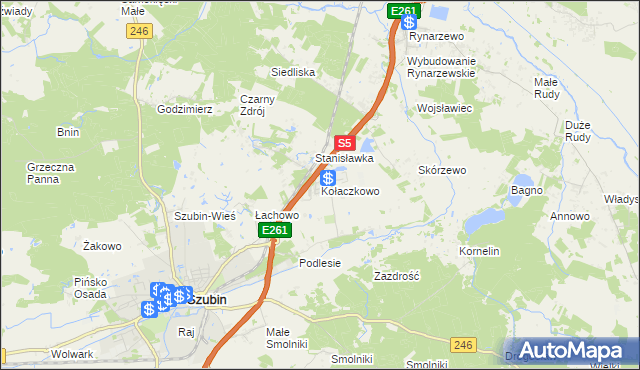 mapa Kołaczkowo gmina Szubin, Kołaczkowo gmina Szubin na mapie Targeo