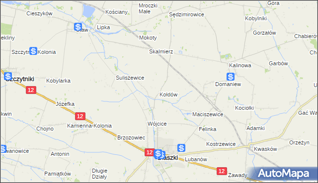 mapa Kołdów, Kołdów na mapie Targeo