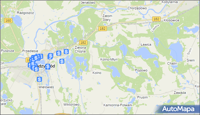 mapa Kolno-Młyn, Kolno-Młyn na mapie Targeo