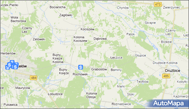 mapa Kolonia Grabostów, Kolonia Grabostów na mapie Targeo