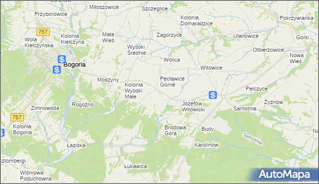 mapa Kolonia Pęcławska, Kolonia Pęcławska na mapie Targeo