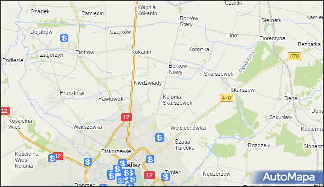 mapa Kolonia Skarszewek, Kolonia Skarszewek na mapie Targeo