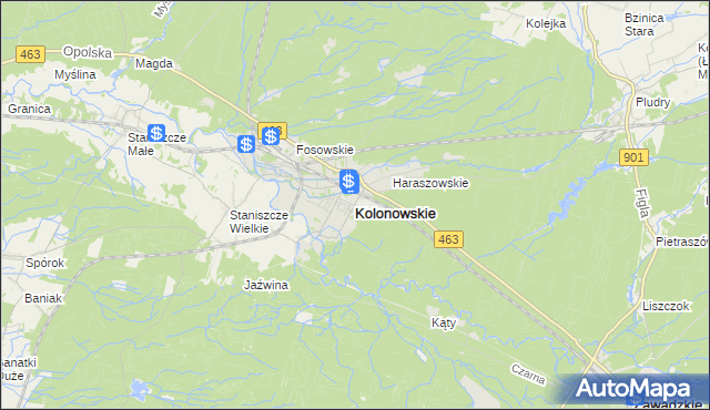 mapa Kolonowskie, Kolonowskie na mapie Targeo