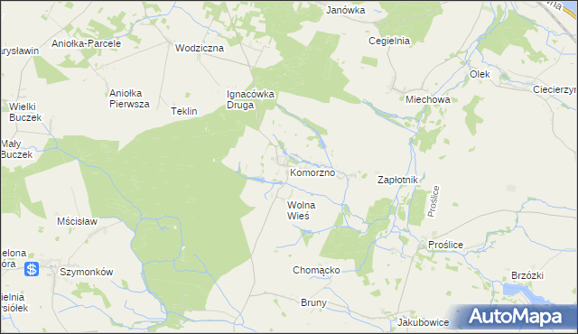 mapa Komorzno, Komorzno na mapie Targeo