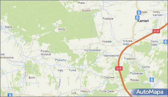 mapa Korczowiska, Korczowiska na mapie Targeo