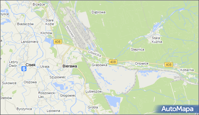 mapa Korzonek gmina Bierawa, Korzonek gmina Bierawa na mapie Targeo
