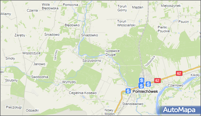 mapa Kosewko, Kosewko na mapie Targeo