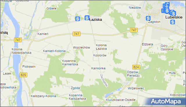 mapa Kosiorów gmina Łaziska, Kosiorów gmina Łaziska na mapie Targeo