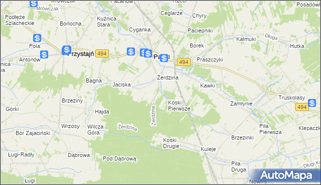 mapa Koski Drugie, Koski Drugie na mapie Targeo