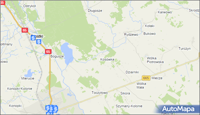 mapa Kosówka gmina Rajgród, Kosówka gmina Rajgród na mapie Targeo