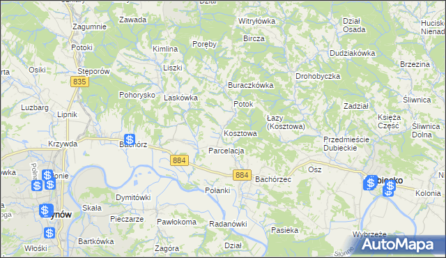 mapa Kosztowa, Kosztowa na mapie Targeo