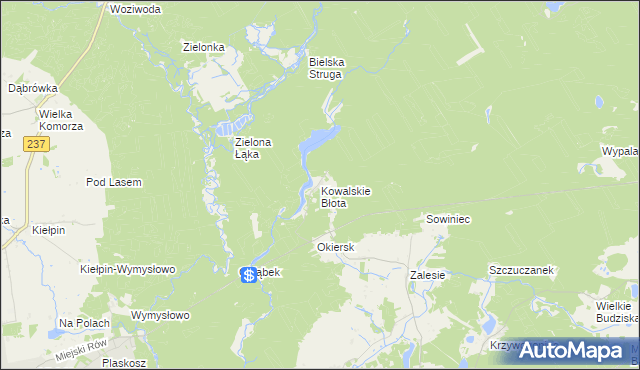 mapa Kowalskie Błota, Kowalskie Błota na mapie Targeo