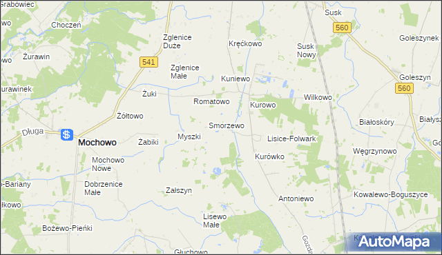 mapa Kozice gmina Gozdowo, Kozice gmina Gozdowo na mapie Targeo