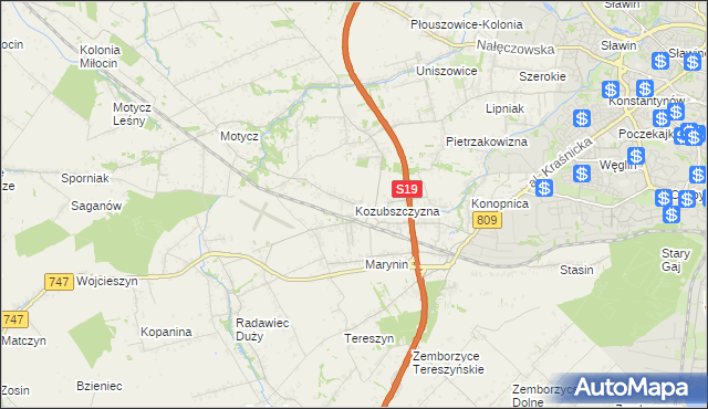 mapa Kozubszczyzna, Kozubszczyzna na mapie Targeo