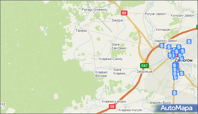 mapa Krajewo-Ćwikły, Krajewo-Ćwikły na mapie Targeo