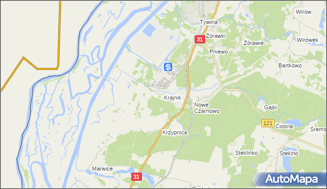 mapa Krajnik, Krajnik na mapie Targeo