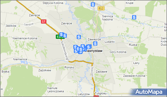 mapa Krasnystaw, Krasnystaw na mapie Targeo