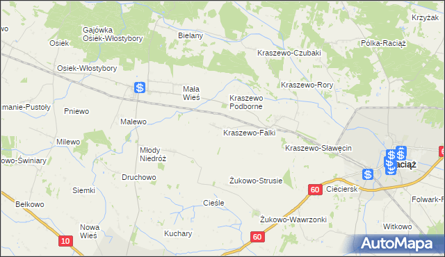 mapa Kraszewo-Falki, Kraszewo-Falki na mapie Targeo