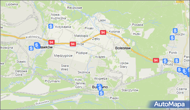 mapa Krążek, Krążek na mapie Targeo