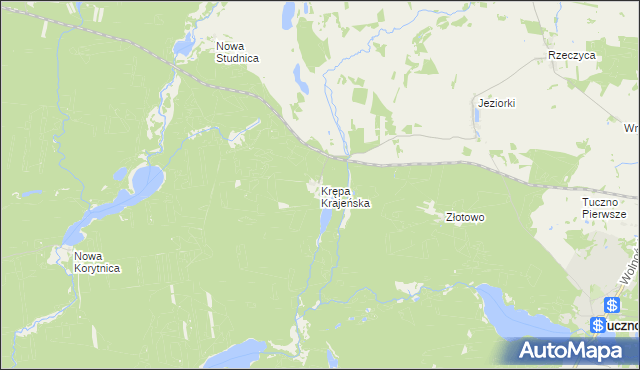 mapa Krępa Krajeńska, Krępa Krajeńska na mapie Targeo