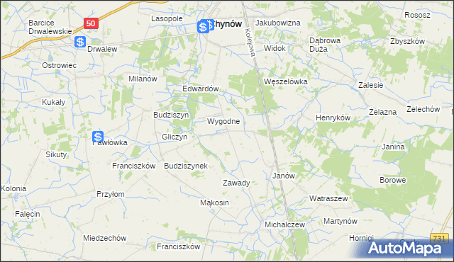 mapa Krężel gmina Chynów, Krężel gmina Chynów na mapie Targeo