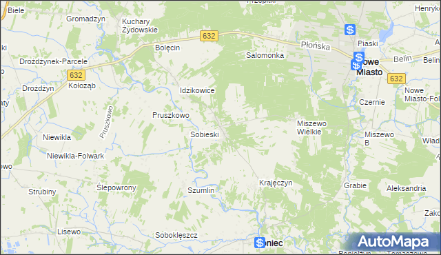 mapa Królewo gmina Joniec, Królewo gmina Joniec na mapie Targeo