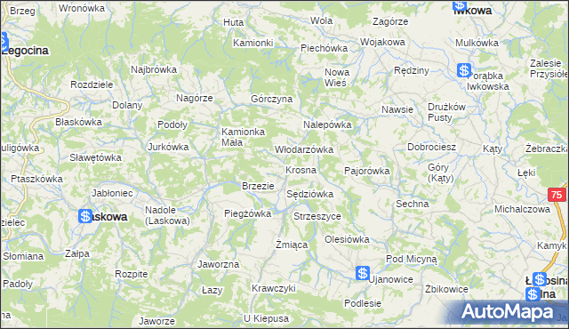 mapa Krosna, Krosna na mapie Targeo