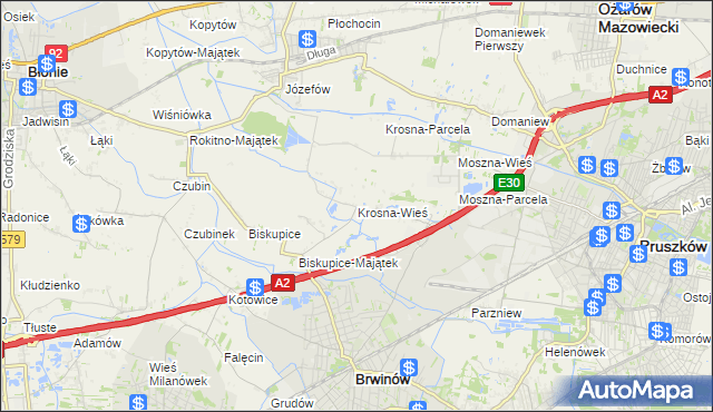mapa Krosna-Wieś, Krosna-Wieś na mapie Targeo