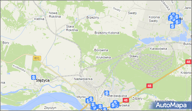mapa Krukówka gmina Stężyca, Krukówka gmina Stężyca na mapie Targeo