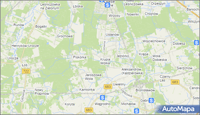 mapa Krupia Wólka, Krupia Wólka na mapie Targeo