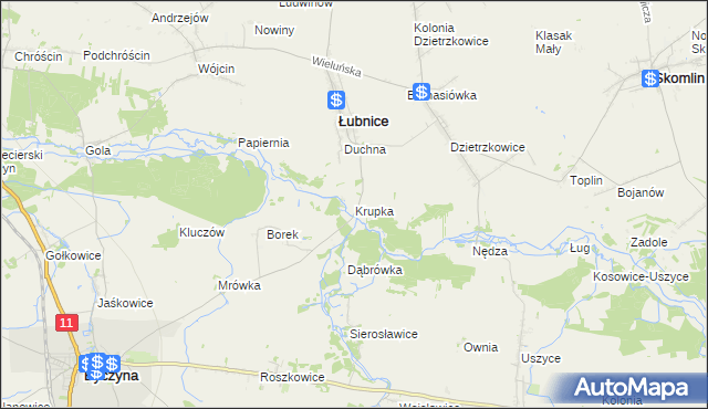 mapa Krupka gmina Łubnice, Krupka gmina Łubnice na mapie Targeo