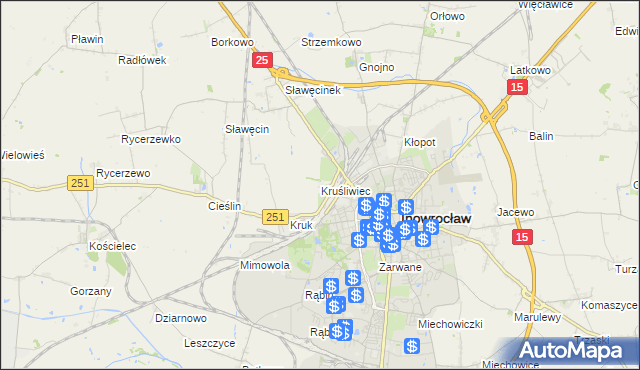 mapa Kruśliwiec, Kruśliwiec na mapie Targeo