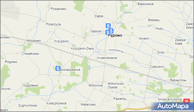 mapa Krzekotowice, Krzekotowice na mapie Targeo