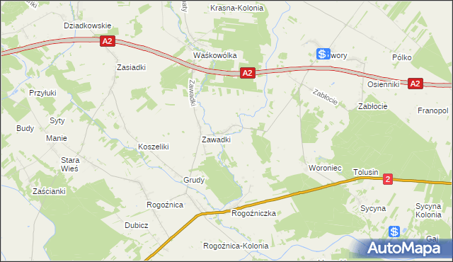 mapa Krzymowskie, Krzymowskie na mapie Targeo