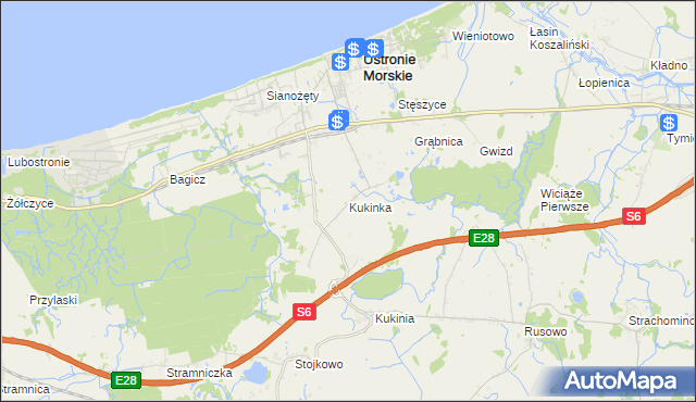 mapa Kukinka, Kukinka na mapie Targeo