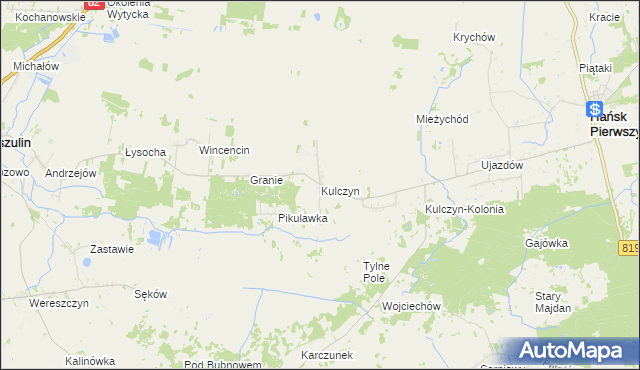 mapa Kulczyn gmina Hańsk, Kulczyn gmina Hańsk na mapie Targeo