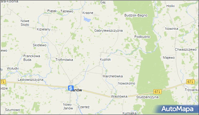 mapa Kuplisk, Kuplisk na mapie Targeo