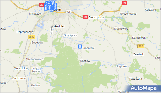 mapa Kuropatnik, Kuropatnik na mapie Targeo