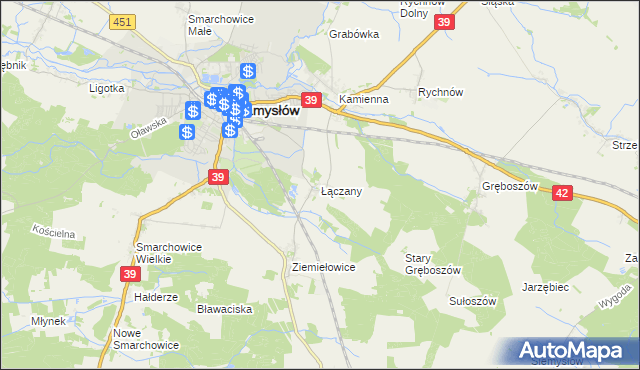 mapa Łączany gmina Namysłów, Łączany gmina Namysłów na mapie Targeo