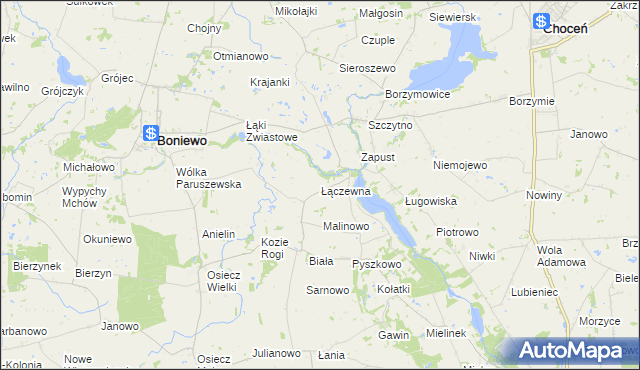 mapa Łączewna gmina Boniewo, Łączewna gmina Boniewo na mapie Targeo