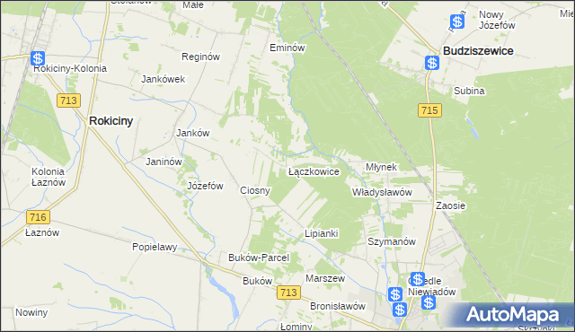 mapa Łączkowice gmina Ujazd, Łączkowice gmina Ujazd na mapie Targeo