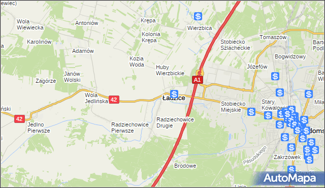 mapa Ładzice, Ładzice na mapie Targeo