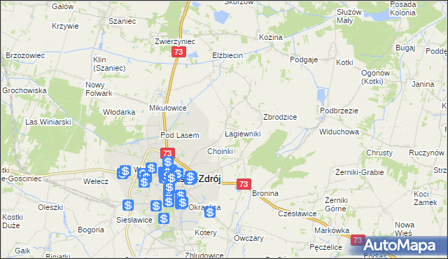 mapa Łagiewniki gmina Busko-Zdrój, Łagiewniki gmina Busko-Zdrój na mapie Targeo