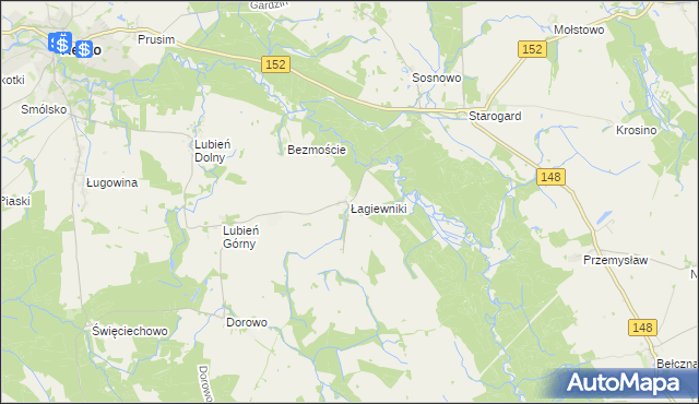 mapa Łagiewniki gmina Resko, Łagiewniki gmina Resko na mapie Targeo