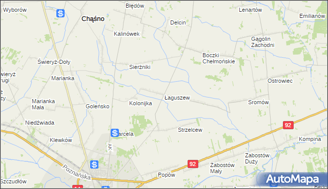 mapa Łaguszew, Łaguszew na mapie Targeo