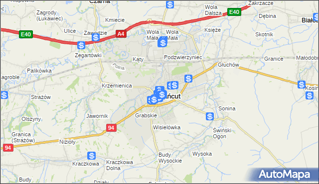 mapa Łańcut, Łańcut na mapie Targeo